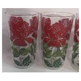 5 Anchor Hocking Rose Juice Glasses