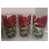 5 Anchor Hocking Rose Juice Glasses