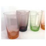 Set of 7 Vintage Multicolored Drink Glasses