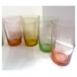 Set of 7 Vintage Multicolored Drink Glasses