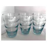 Set of 5 Libbey Ripple Aqua Drink Glasses