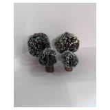 Set of 4 Flocked Bushes 2" and 3"
