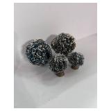 Set of 4 Flocked Bushes 2" and 3"