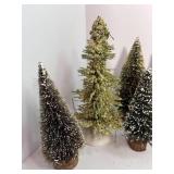 Set of 8 Flocked Trees 7" to 3"