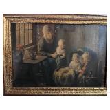 Two Antique Framed Prints: Noonday Meal by Bernhard Pothast 1932