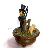 Vintage Anri Wood Carved Music Box with Thorens Swiss Movement