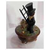 Vintage Anri Wood Carved Music Box with Thorens Swiss Movement