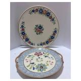 Two Floral Serving Plates Japan
