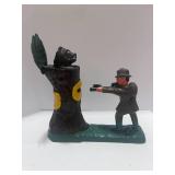 Vintage Style Cast Iron Bear and Hunter Bank