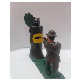 Vintage Style Cast Iron Bear and Hunter Bank