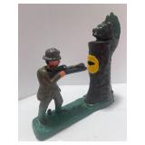 Vintage Style Cast Iron Bear and Hunter Bank
