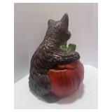 Vintage Ceramic Hand Painted Cat Pumpkin
