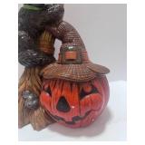 1980 Hand Painted Halloween Cat and Broom