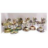 Set of 6 Resin Melodies Country Fair Collection Carousel Horses