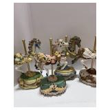 Set of 6 Resin Melodies Country Fair Collection Carousel Horses