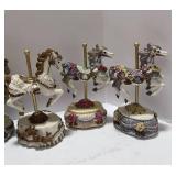 Set of 6 Resin Melodies Country Fair Collection Carousel Horses