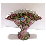 Fenton Murrhina Rose Fan Vase