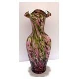 Fenton Murrhina Rose Pink Vase 12"`