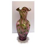 Fenton Murrhina Rose Pink Vase 12"`
