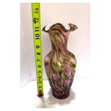 Fenton Murrhina Rose Pink Vase 12"`