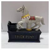 Vintage Style Cast Iron Bank Trick Pony