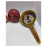 Four Vintage Metal Noise Makers