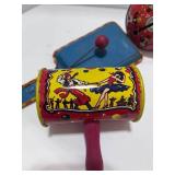 Four Vintage Metal Noise Makers