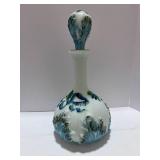 Hand Painted Vintage Milk Glass Carafe