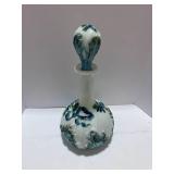 Hand Painted Vintage Milk Glass Carafe