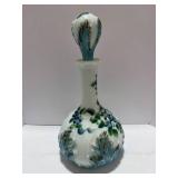Hand Painted Vintage Milk Glass Carafe