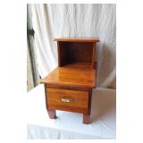 Mid-Century Modern Wooden Side Table with Drawer