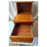 Mid-Century Modern Wooden Side Table with Drawer