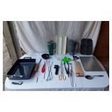 Lot of Kitchen Items including Bakeware, Drinkware, and Utensils