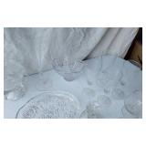 Glassware Collection including Etched Mugs, Champagne Flutes, and Crystal Vases