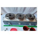 Bella Triple Slow Cooker with Sango Avanti Brown Mugs, Baking Dish, and Kitchen Accessories