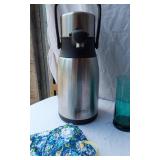 Coleman Beverage Dispenser, Glassware, Wood Coasters and Kitchen Items