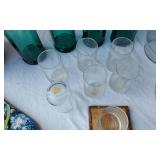 Coleman Beverage Dispenser, Glassware, Wood Coasters and Kitchen Items