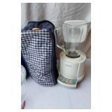 Igloo Beverage Cooler and Oster Blender with Kitchen Accessories including Lid, Rack, and Shakers