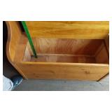 Antique Wooden Storage Bench Approx. 34 1/2" wide, 35 1/2" tall