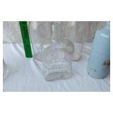 Vintage Bottles and Decorative Items including Roth Greeting Cards Plate and Cup Set