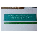 Rustic Wooden Sign, Teal Hook Board, and Chalkboard Lot