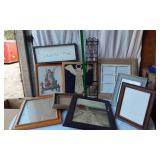 Framed Art and Wall Decorations including Cross-Stitch Angel, Window Frame, and Inspirational Pieces