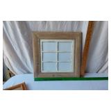Framed Art and Wall Decorations including Cross-Stitch Angel, Window Frame, and Inspirational Pieces