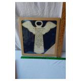Framed Art and Wall Decorations including Cross-Stitch Angel, Window Frame, and Inspirational Pieces