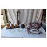 Decorative Home Decor including Candles, Vases, and Wreaths