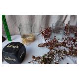 Decorative Home Decor including Candles, Vases, and Wreaths