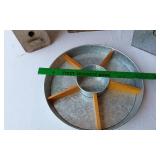 Wooden Birdhouse, Metal Tray, and Garden Box with Accessories