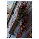 Decorative Wooden Vases with Dried Floral Arrangements