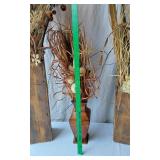 Decorative Wooden Vases with Dried Floral Arrangements