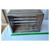 Vintage Wooden Crates and Metal Bucket Lot